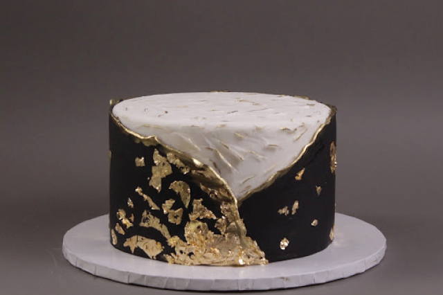 Richly decorated cake